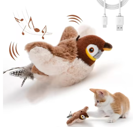 FlapFrenzy USB rechargeable flapping bird cat toy